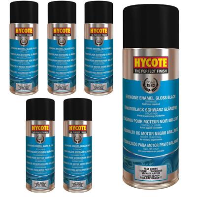 Hycote Farbsprühlack Aerosol XUK0121 schwarz Motor Emaille 400 ml x 6 schnelltrocknend