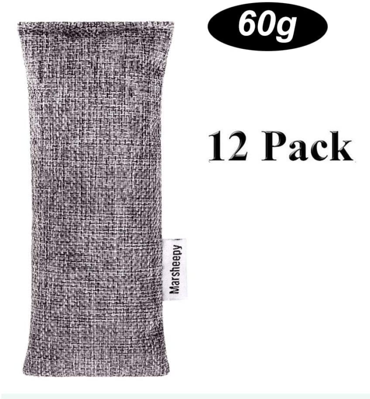 Marsheepy 12 Pack Bamboo Charcoal Bags and Charcoal Odor Absorber, Shoe