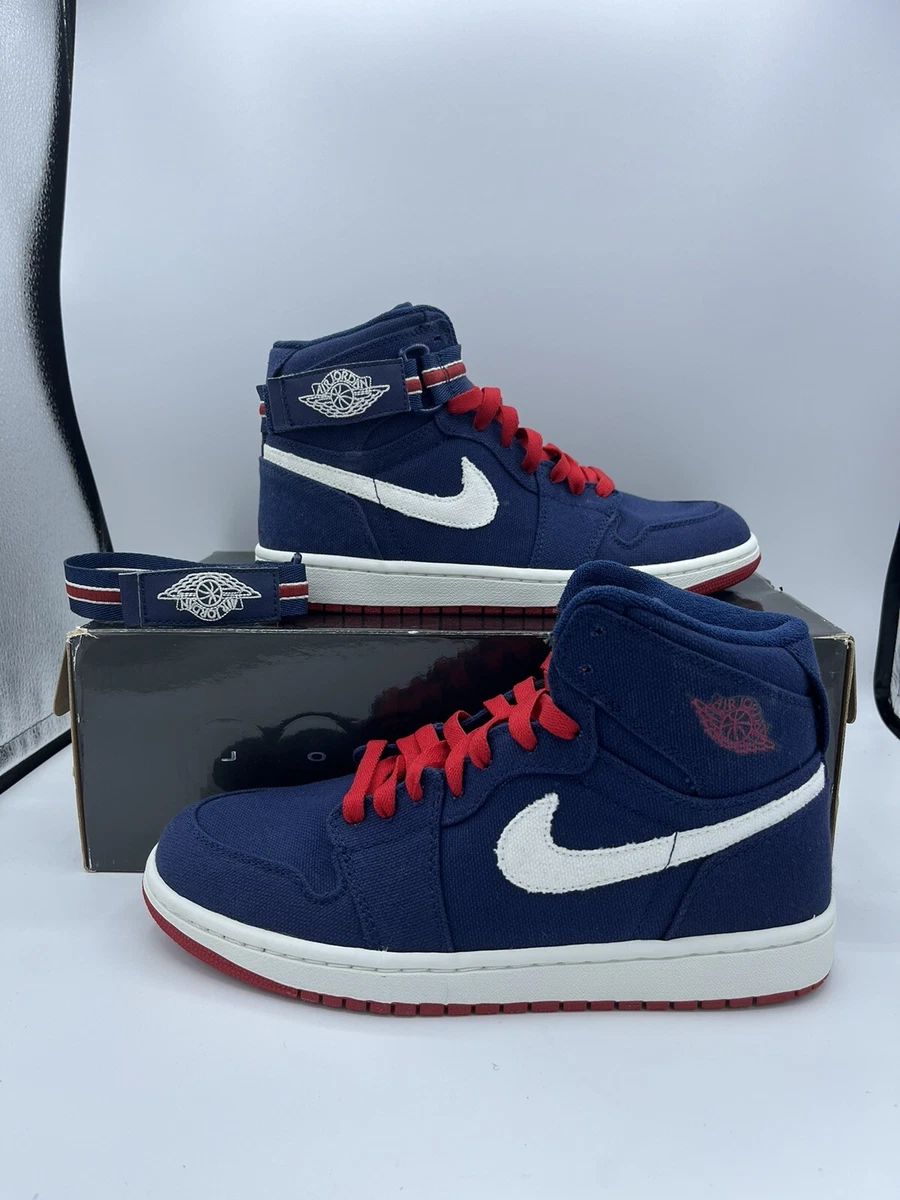 Nike Air Jordan 1 High Strap Midnight Navy Varsity Red 342132-461 Us9 NIB