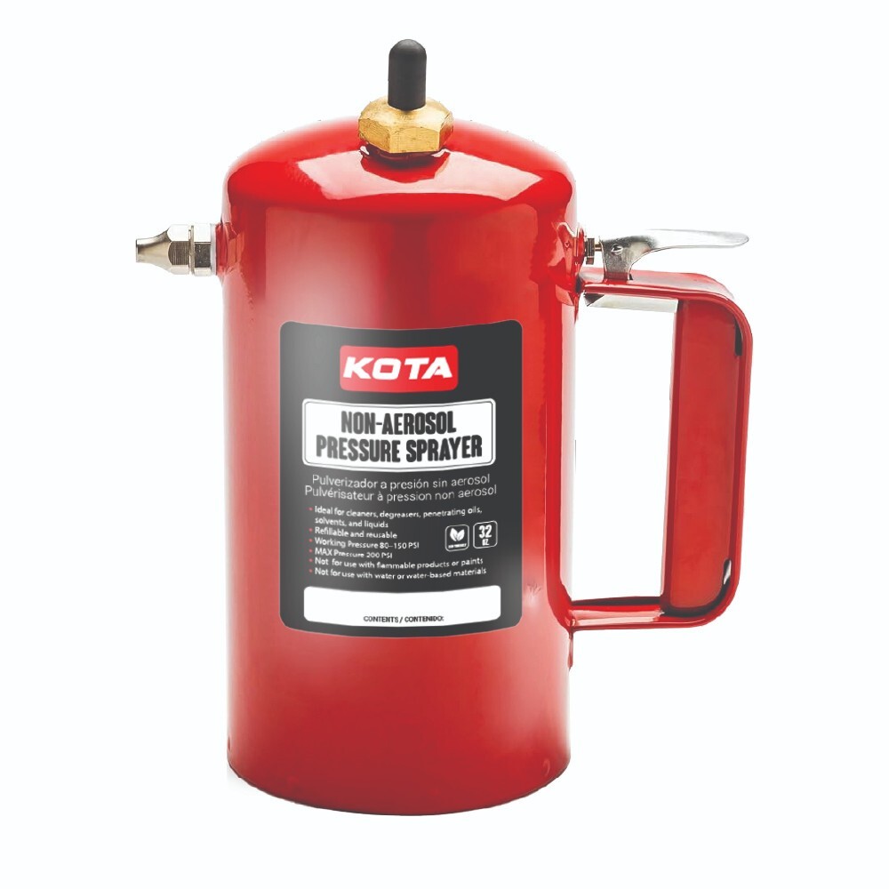 KOTA Non-Aerosol Pressure Sprayer, Refillable Steel Bottle, 32oz