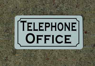 B&W TELEPHONE OFFICE Metal Sign Vintage Pay Phone Booth Garage Shop Nickel 