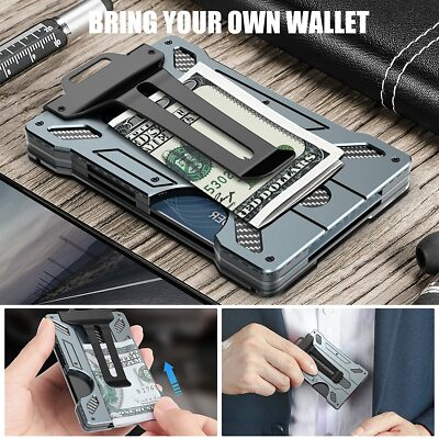 NEW Men's Aluminum Alloy Slim RFID Blocker Card Holder Credit Card Metal Wallets