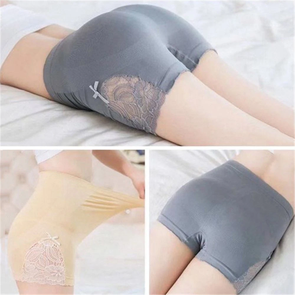 Boxer Briefs Fashion Safety Pants Belly Panties Ladies Lace