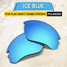 1.5MM POLARIZED Replacement Lenses for Oakley Flak Draft OO9364 67mm, Ice Blue