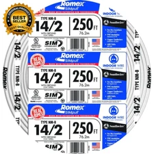250 Ft. 14/2 Romex Simpull Solid NM-B W/G Wire