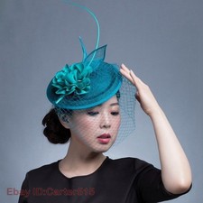 Women Chic Hat Wedding Party Church Headpiece Headwear Feather Hair Accessories