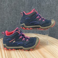 Merrell Chameleon 7 Access Mid Boots Youth 4M Hiking Bootie Lace Up Leather Blue