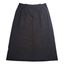 Eileen Fisher Black Viscose Stretch Jersey Midi Skirt XL Made in USA Career