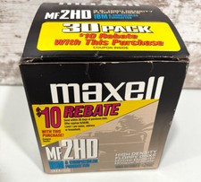 Maxell MF2HD High-Density Floppy Disks 30-Pack 3.5" IBM PC Formatted Open Box
