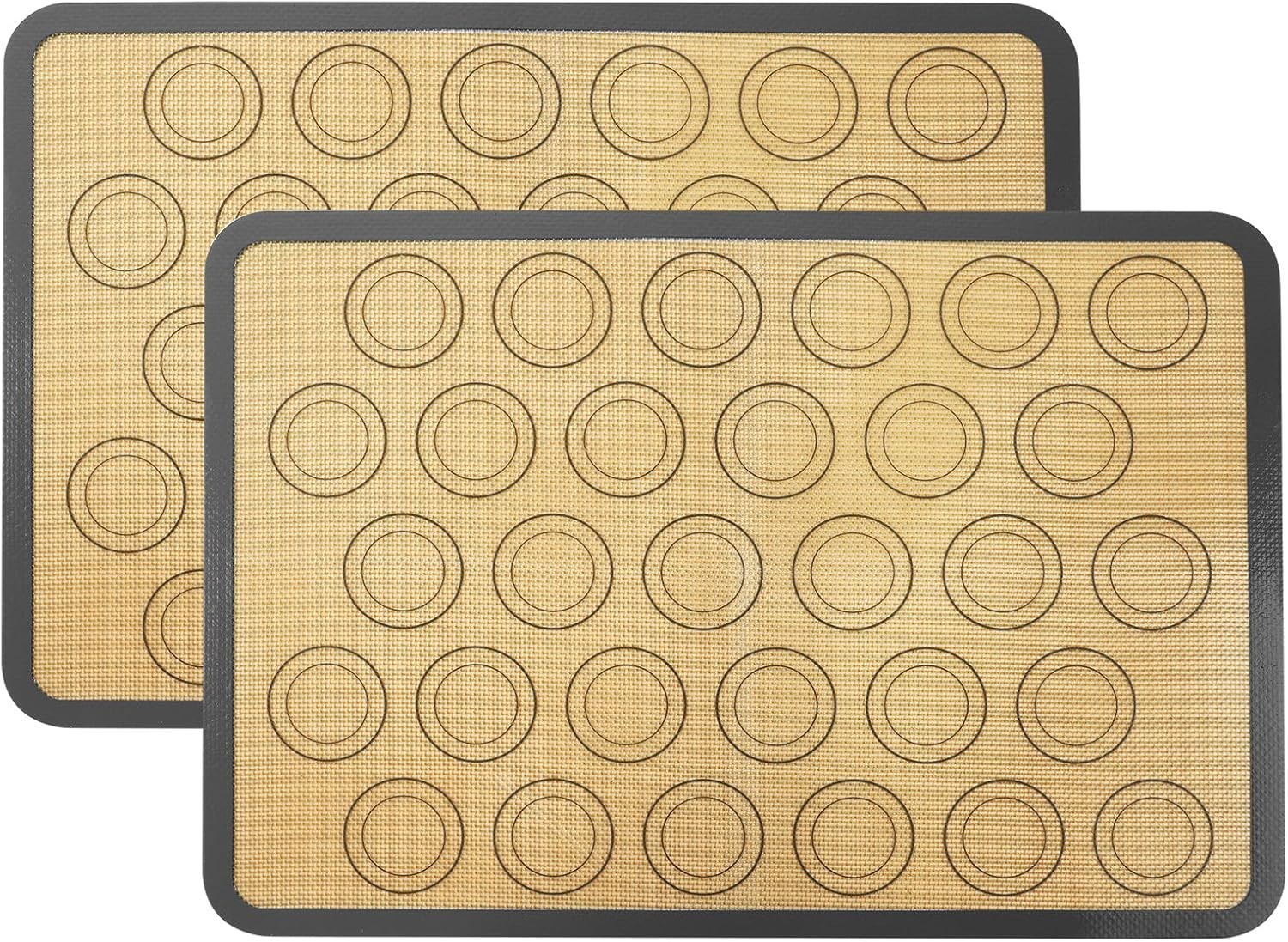 HOTUT Backmatte für Macarons,2 Stück Antihafte Backmatte Silikon 42x29.5cm,BPA