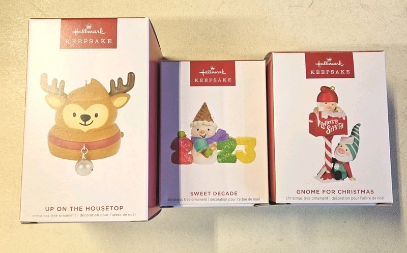 Set Of Hallmark Christmas Ornaments 2022, 2023 NOS