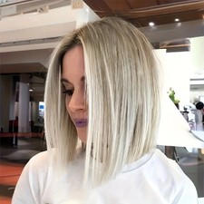 Ombre Bob Wig - Middle Part Synthetic Hair for Daily Cosplay, Parties