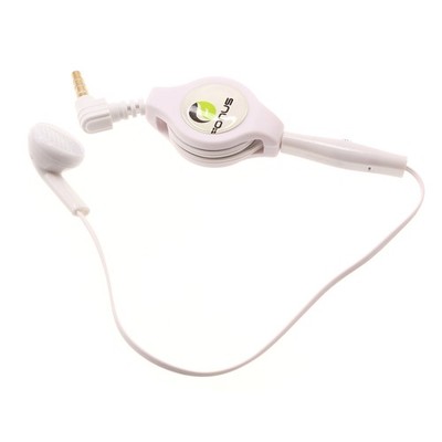 Retractable Mono Earphone Headphone 3.5mm w Mic Headset for Smart Phones