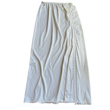 Vintage Half Slip Skirt Long Sz Small medium white Slit lace