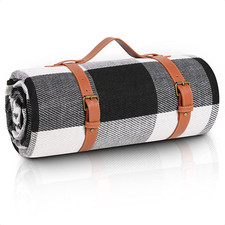 80 x 80 Picnic Blanket Extra Large, Waterproof and Foldable Beach Blanket, 3-La