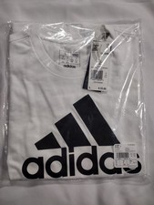 Women's Adidas Essential Logo Tee Shirt White Black Logo Size Large NWT
