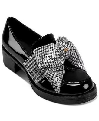 Karl Lagerfeld Black White Slip-On Loafers Leather Size 8 New in Box