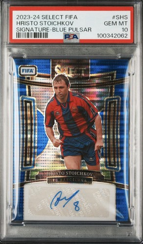 Hristo Stoichkov [Blue Pulsar] #S-HS 2023 Panini Select FIFA Signature card