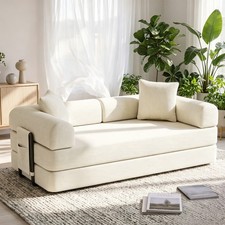 Sofa Bed Couch Sleeper Convertible Pull-Out King Size With Side Pockets Washable