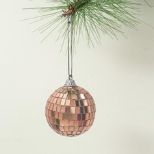 6 pcs 2" wide Rose Gold Glass Mirror Disco Balls Ornaments Wedding Decorations