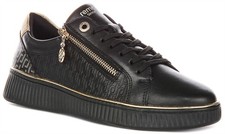 Remonte D2E00-03 Soft Zipper Lace Up Womens Sneaker In Black US 6 - 10