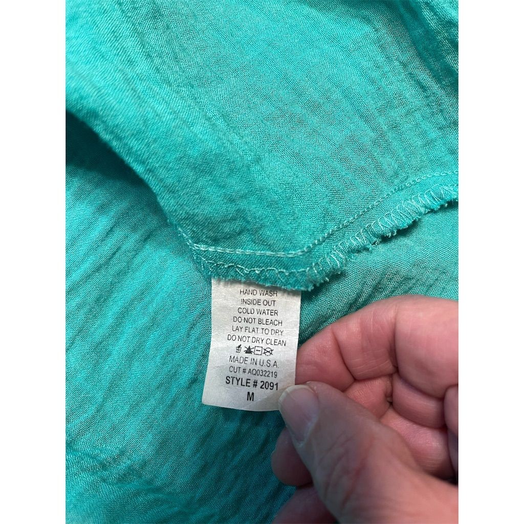 Yushi Women's Teal Basic Jacket M Wire Collar But… - image 9