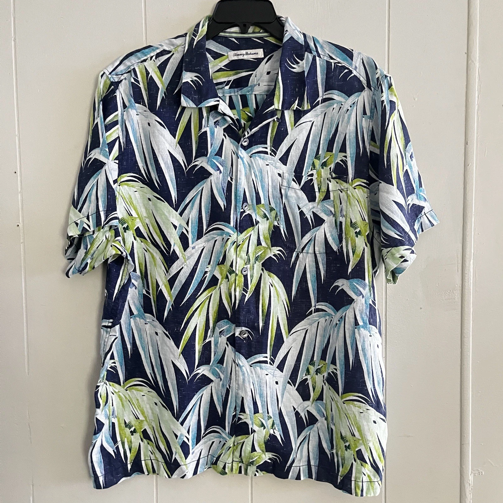 Tommy Bahama Button Shirt Perfect Palmday Linen Camp Hawaiian Casual Men’s Sz XL