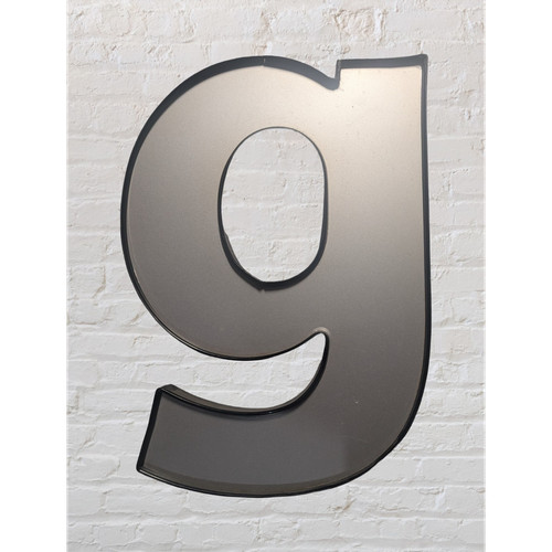 Wagner Plastic Modern Gloss Letters 'g' Silver Black White 12" x 11"