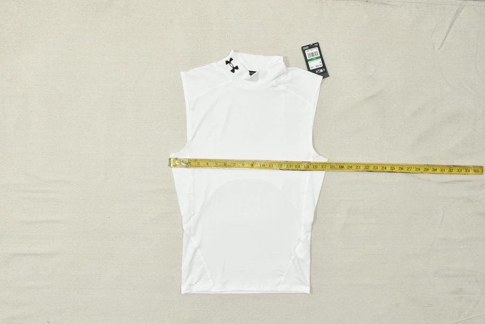 Camisa masculina Under Armour HeatGear compressão gola simulada sem mangas tamanho G NOVA - Imagem 4 de 4