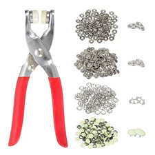 100Set Metal Snap Button Kit 10mm Solid Prong Snap Button Fasteners Tool Beige