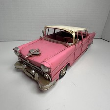 Vintage Pink Metal Toy Car/Decoration-Replica mid-1950s Pink Cadillac