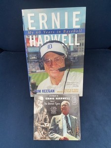 ERNIE HARWELL Signed Book 60 Yrs. In Baseball Plus CD Tribute In 60 Yr. Journey