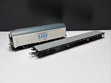 Spur H0 DDR PIKO 2x Güterwagen als Set Flachwagen & Kühlwagen DC Modellbahn