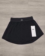 3 alo Women s Black Pleated Activewear Tennis Skort Size S Short Pull-On Elastic