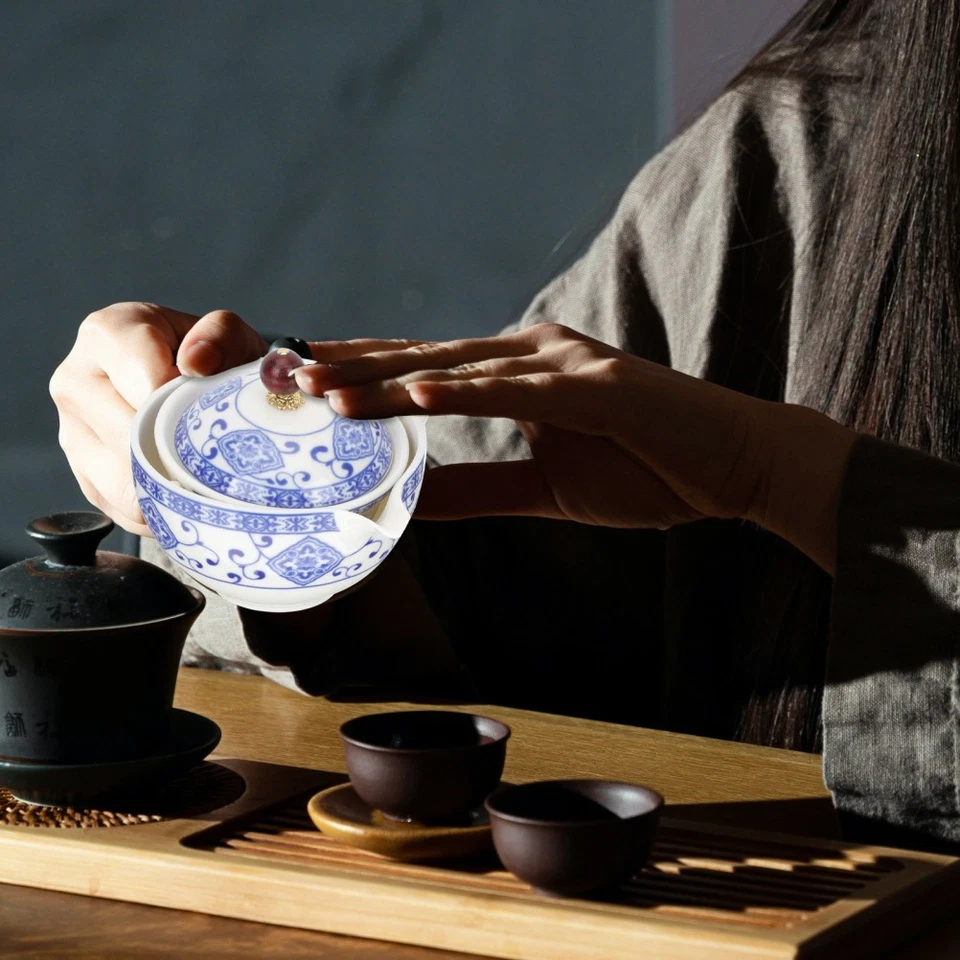 1 Set Keramik Tee Set Tea Pot mit Tee Tassen Haushalt Kungfu - Bild 2 von 4