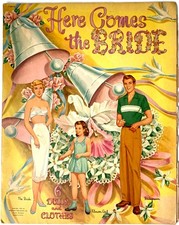 Whitman "Here Comes the Bride" 1952 Original Vintage  Paper Dolls - UNCUT