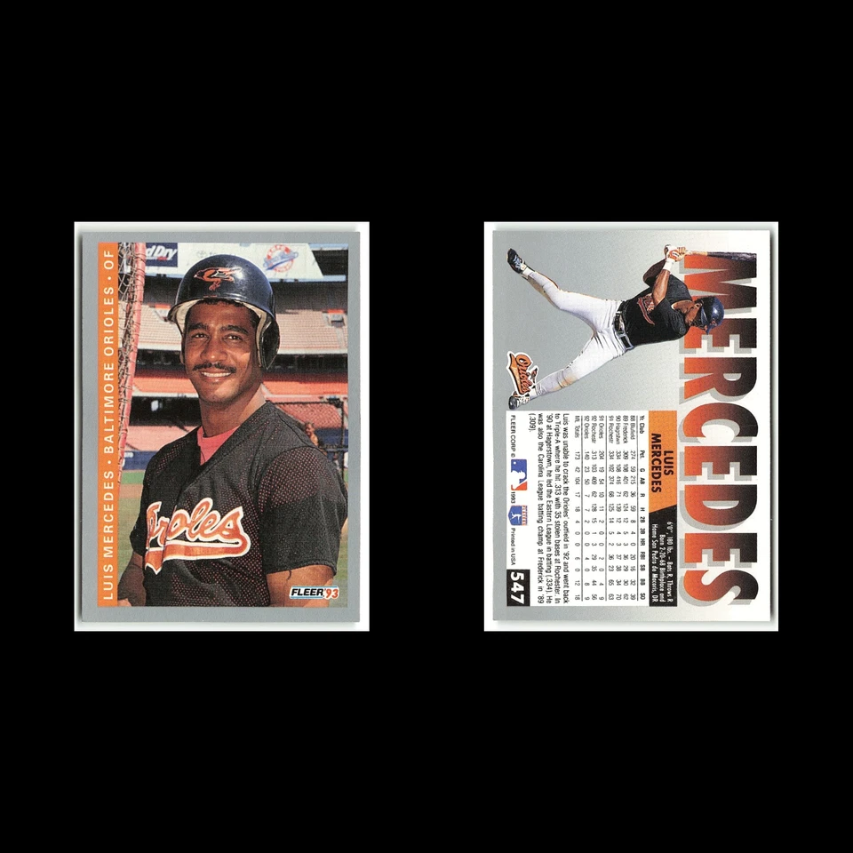 Luis Mercedes #547 1993 Fleer Baltimore Orioles Baseball Card MLB NM - Image 3 of 3