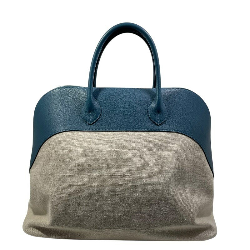 Hermes Bolide Relax 45 Handbag Bag Toile Canvas Evercolor Leather Vert Corail 99