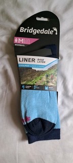Bridgedale Coolmax Liner Base Layer Socks womens medium sky blue