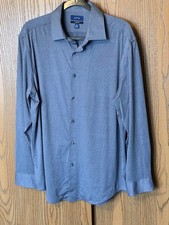 APT 9 MENS SLIM FIT BLUE BUTTON FRONT DRESS SHIRT SIZE L 16-16.5  34/35