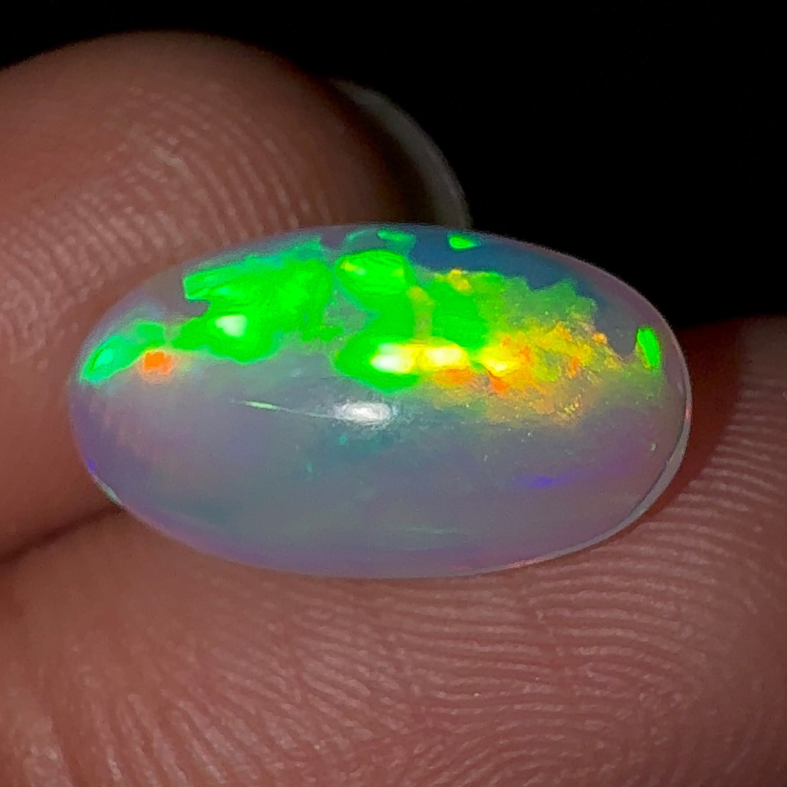 Natural Ethiopian Opal Cabochon 1.90 Carats AAA Grade Fire Opal Stone Welo Opal