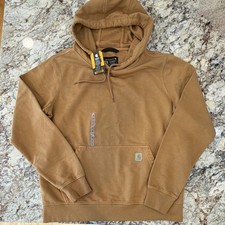 Carhartt Women's Relaxed Fit French Terry Pullover Hoodie w/ Pockets Brown S