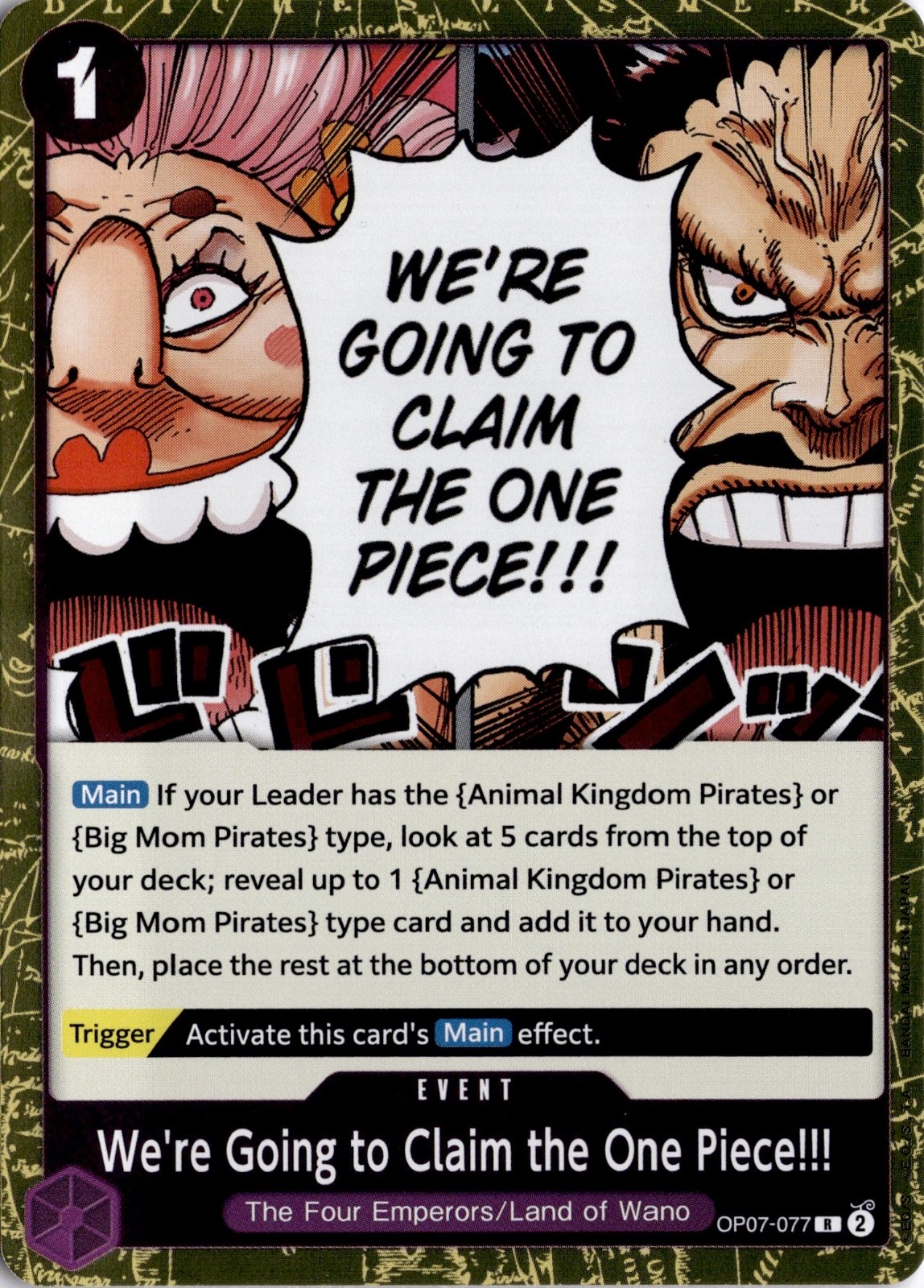 We're Going to Claim the One Piece!!! R 500 Years in the Future OP07-077 One