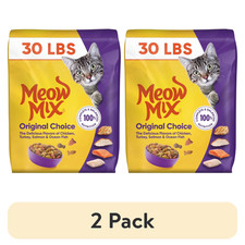  2 pack Meow Mix Original Choice Dry Cat Food, 30 lb. Bag,Free ship