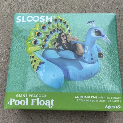 Joyin Sloosh Inflatable Giant Blue Peacock Raft Pool Float Lake Ocean Backrest
