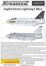 Xtradecal X48099 1:48 BAe/EE Lightning F.3A and F.6