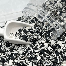FAKE Black and White Peppermint Polymer Clay Sprinkle Mix NOT EDIBLE D6-18