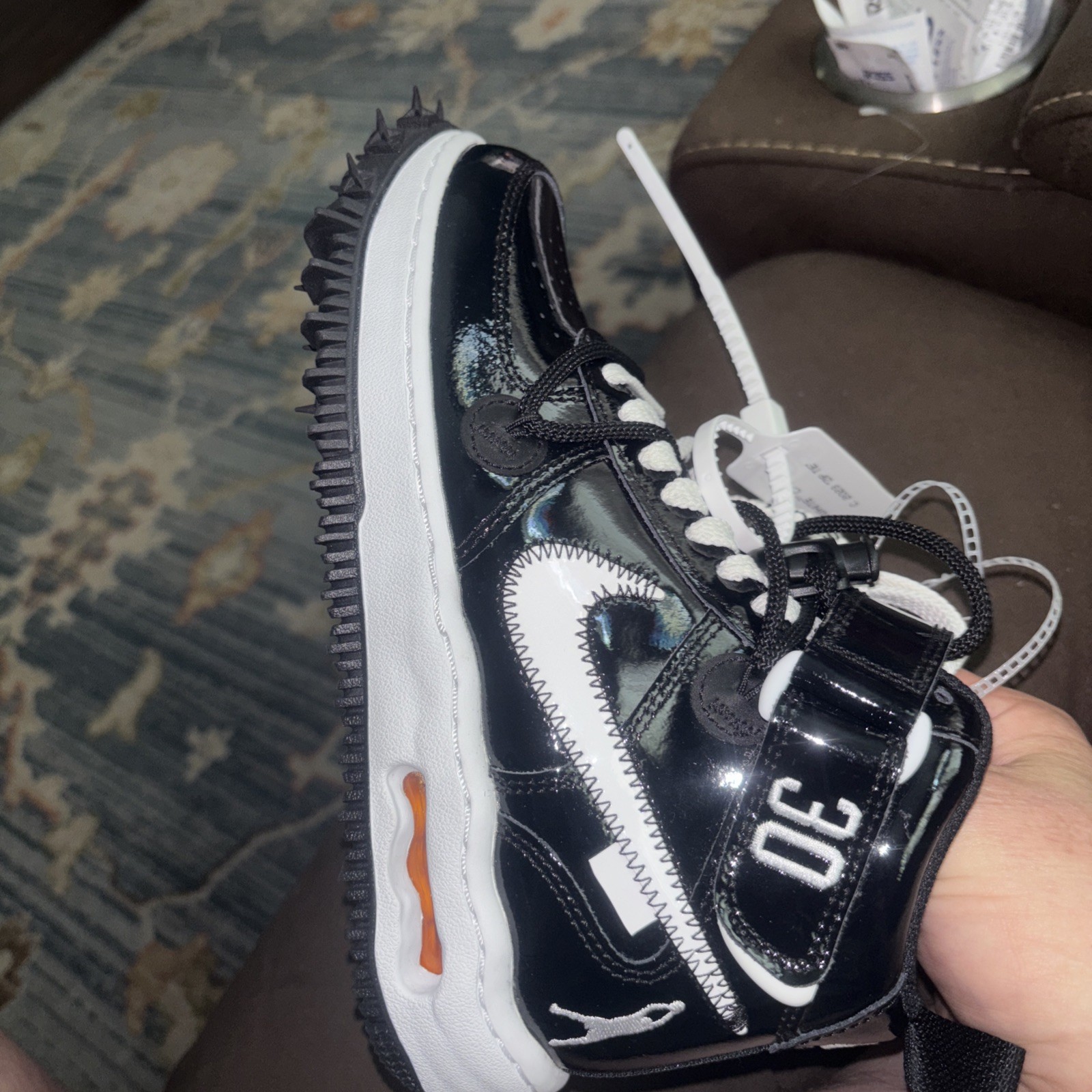 OFF WHITE X NIKE Nike Off White x Air Force 1 Mid Sheed Uomo Taglia 4 DR0500 001 Autentiche Nuove