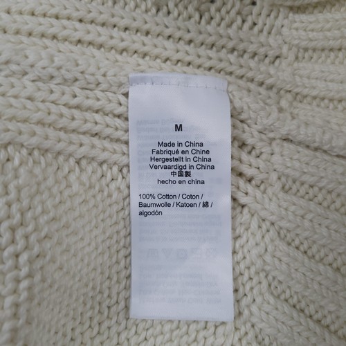 J Crew Oarsman Sweater Women Medium Ivory Roll Neck Cotton Knit Fisherman Preppy - Picture 9 of 11
