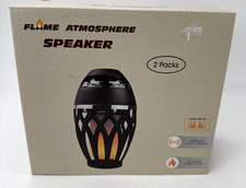 Flame Atmosphere Outdoor Bluetooth Wireless Speaker w/LED Flame Light 2 Pack New